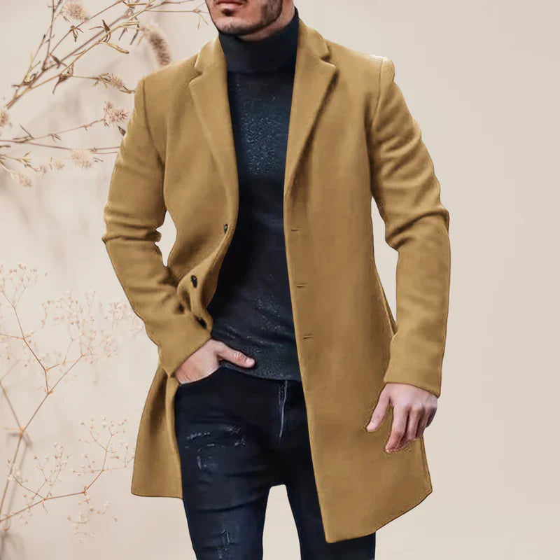 Lange retro trenchcoat voor heren