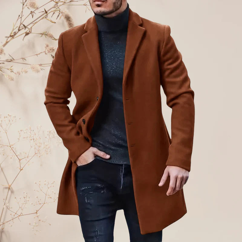 Lange retro trenchcoat voor heren