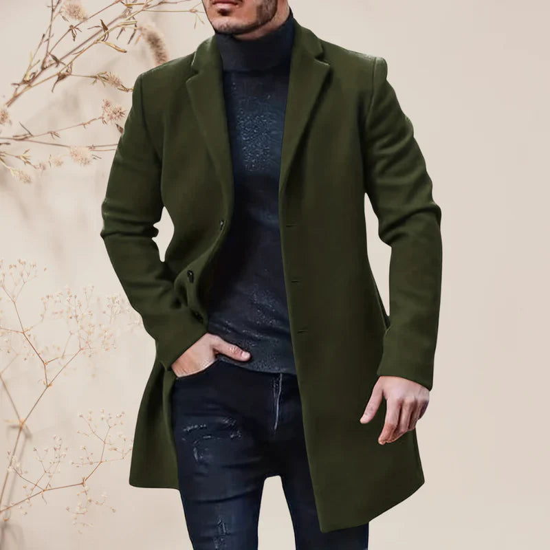 Lange retro trenchcoat voor heren