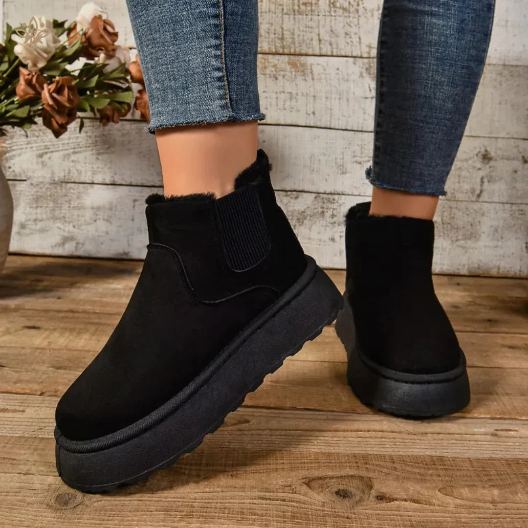 Warme enkellaarzen met fleece voering voor dames