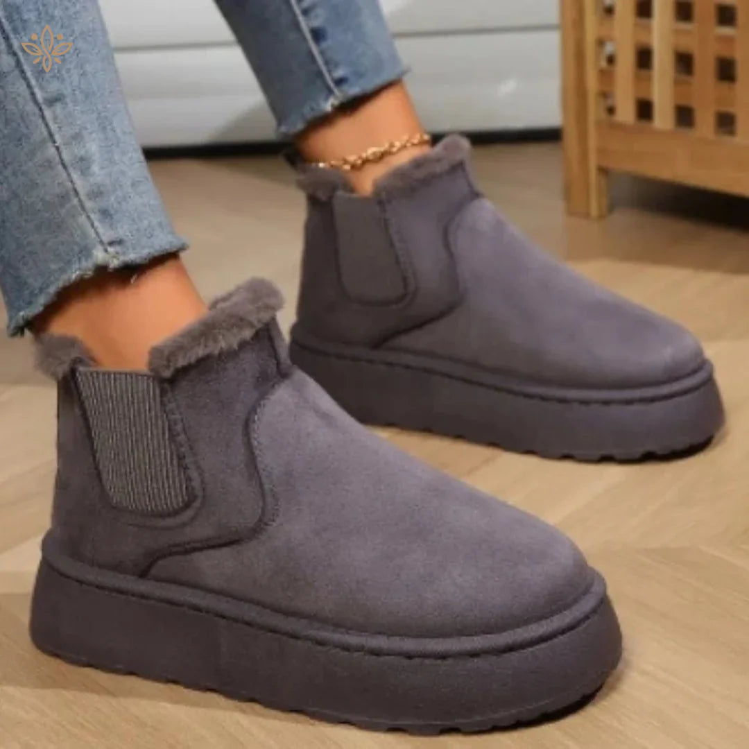 Warme enkellaarzen met fleece voering voor dames