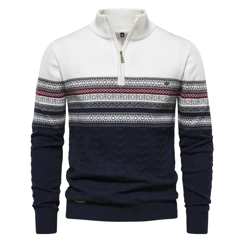 Warme winter zip-trui voor heren