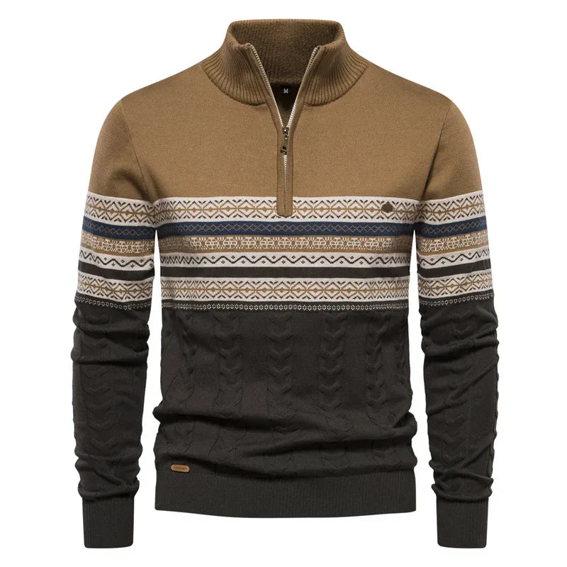 Warme winter zip-trui voor heren