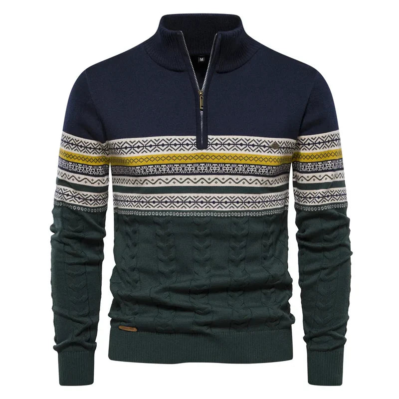 Warme winter zip-trui voor heren