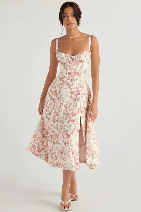 Lange jurk met bloemenprint voor dames