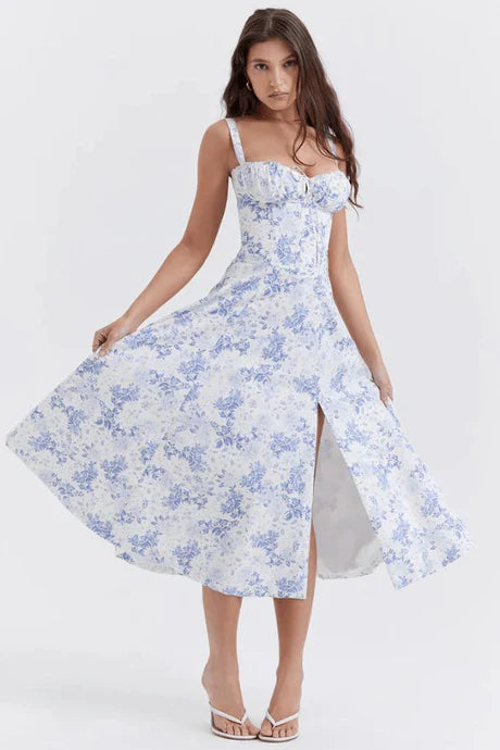 Lange jurk met bloemenprint voor dames