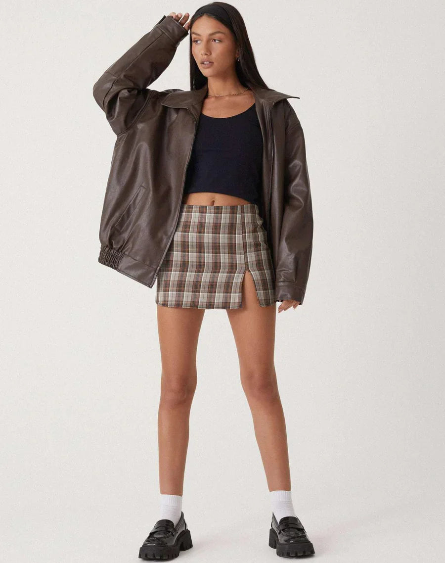 Oversized leren jas voor dames